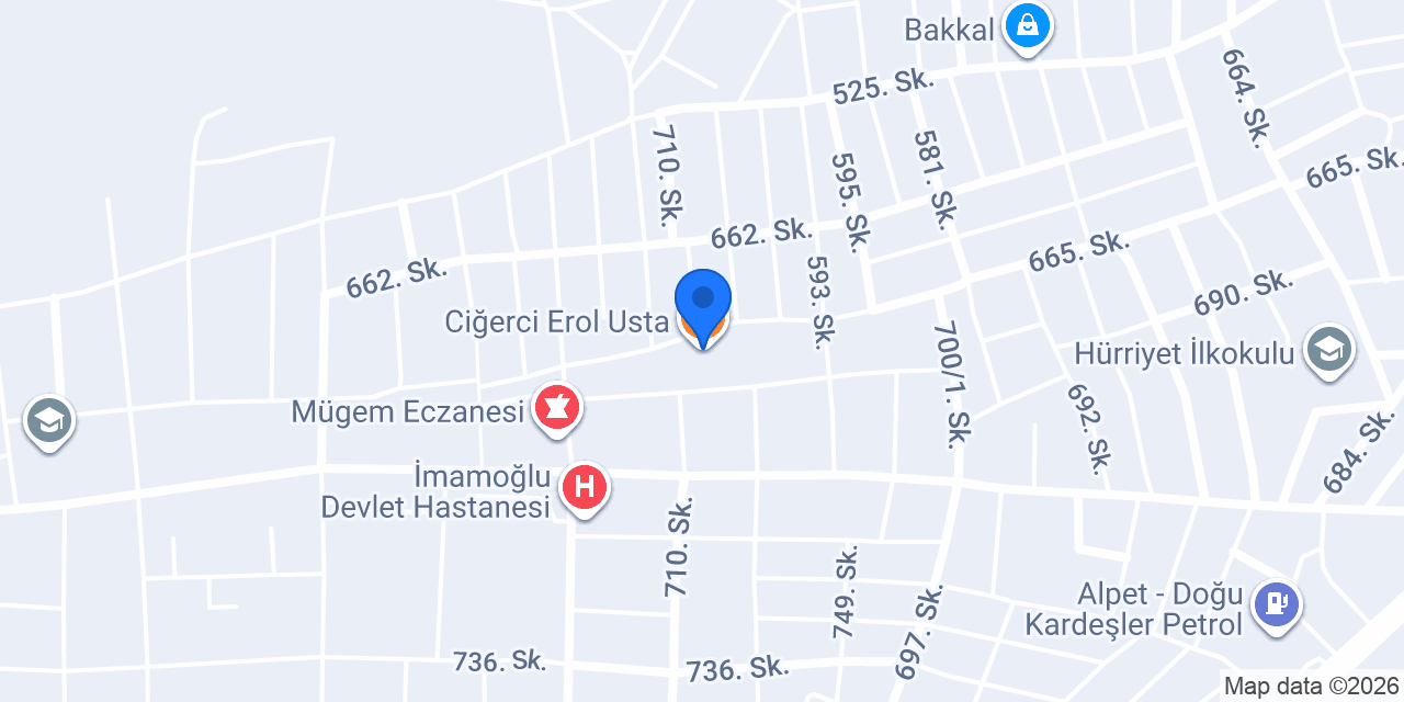 Ciğerci Erol Usta konumu