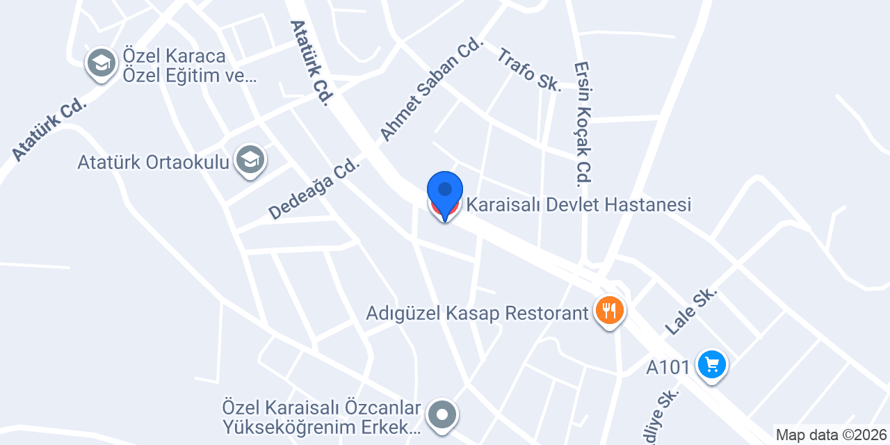 Karaisalı Devlet Hastanesi konumu