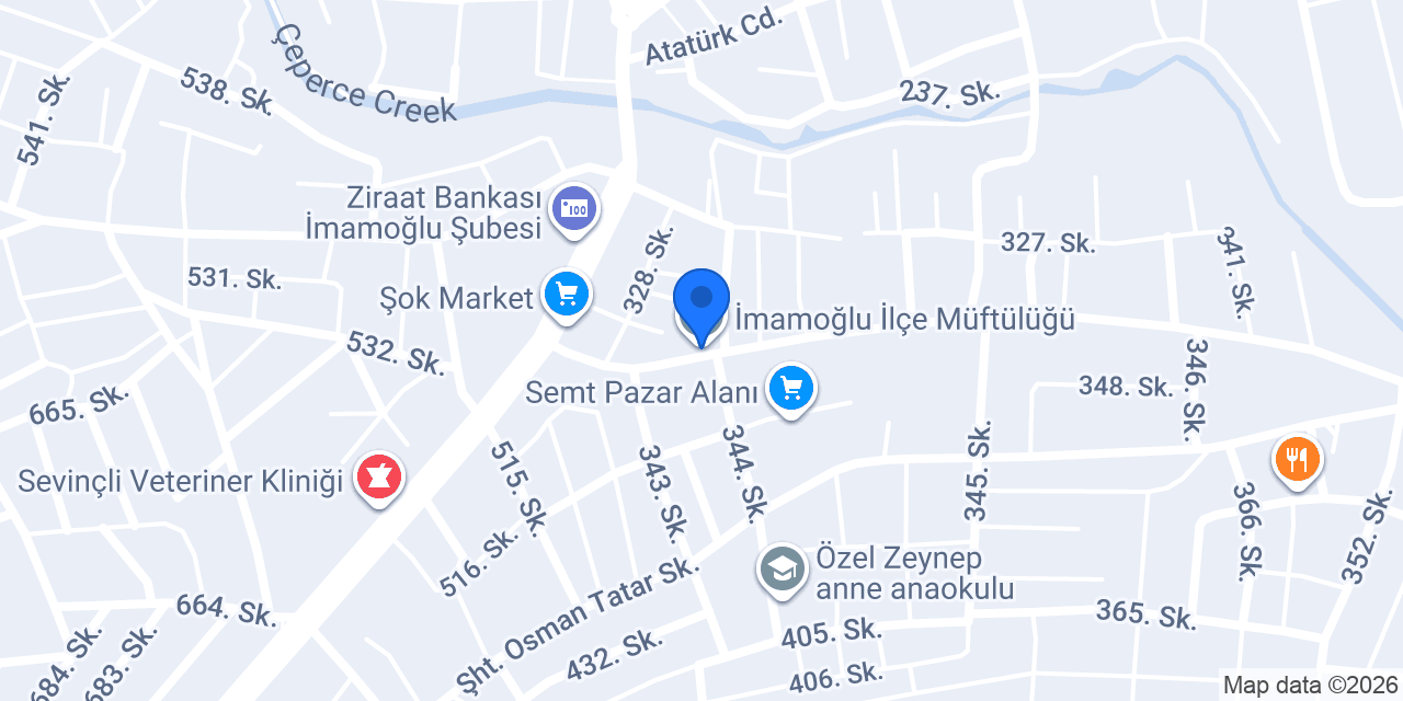 İmamoğlu İlçe Müftülüğü konumu