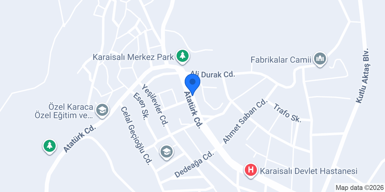 Karaisalı İlçe Halk Kütüphanesi konumu