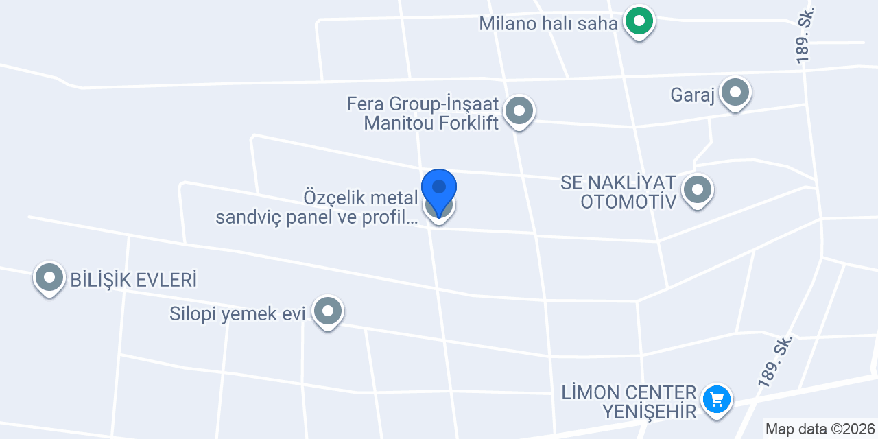 Özçelik metal sandviç panel ve profil satış merkezi konumu