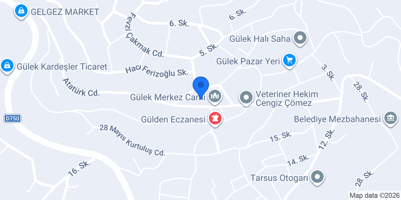 Gülek Belediyesi konumu