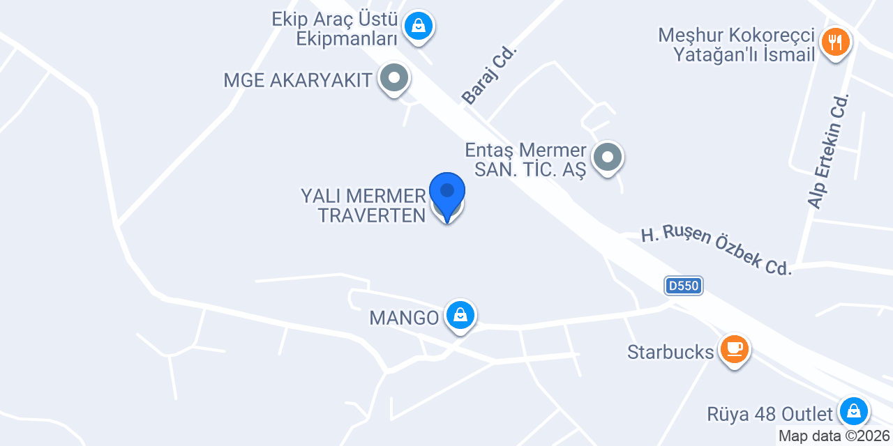 YALI MERMER TRAVERTEN konumu