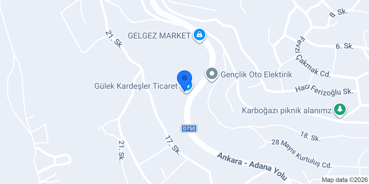 Gülek Kardeşler Ticaret konumu