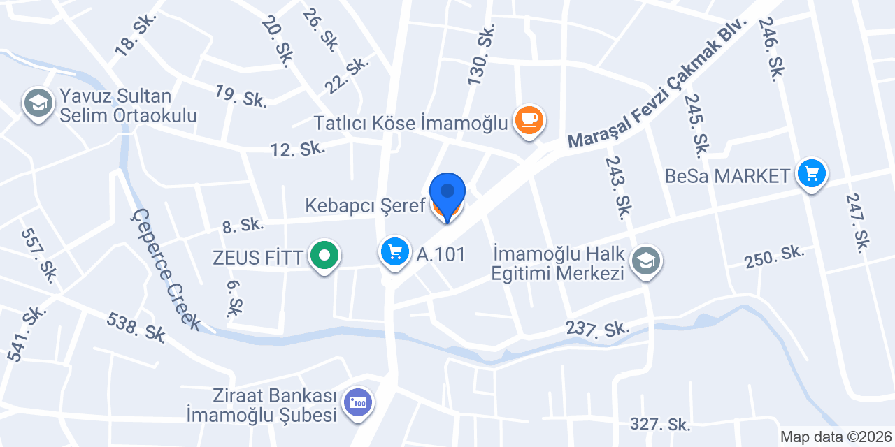 Kebapcı Şeref konumu