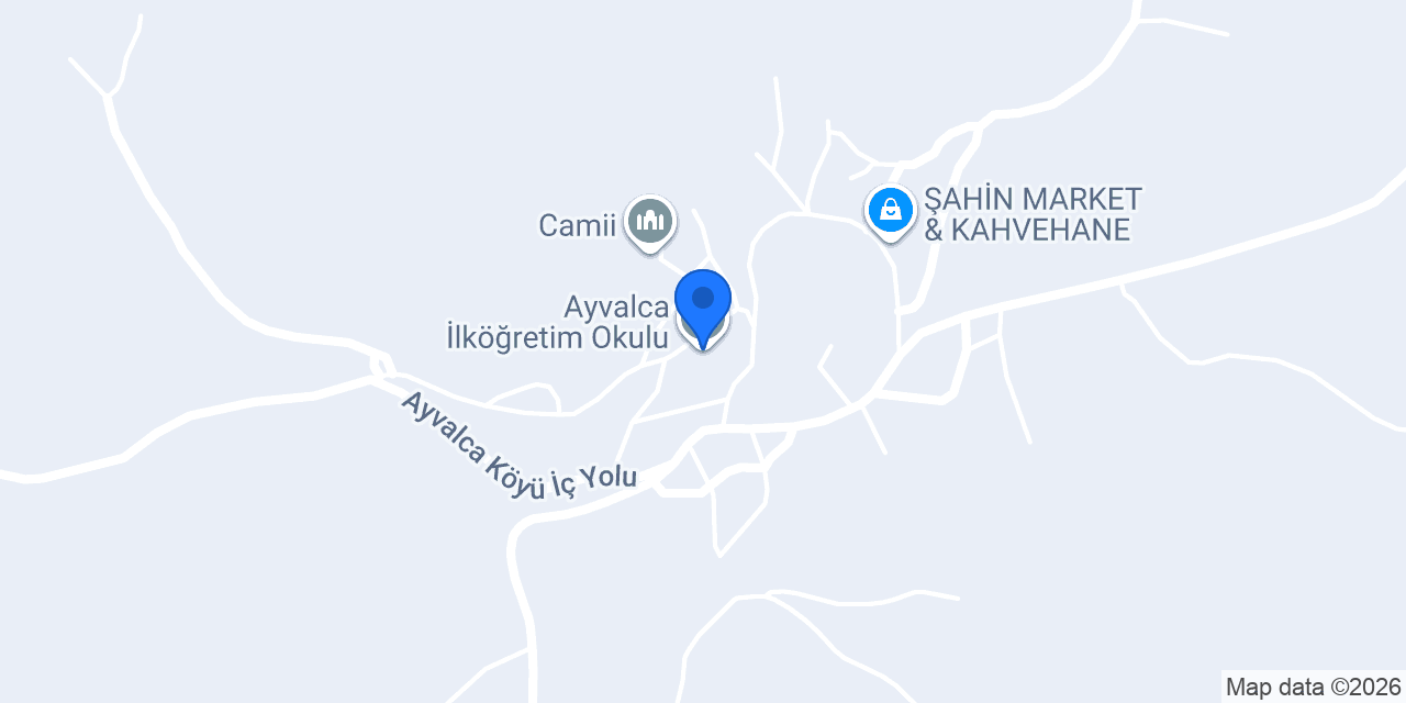 Ayvalca İlköğretim Okulu konumu