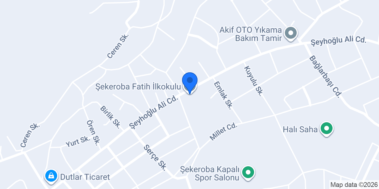 Şekeroba Fatih İlkokulu konumu