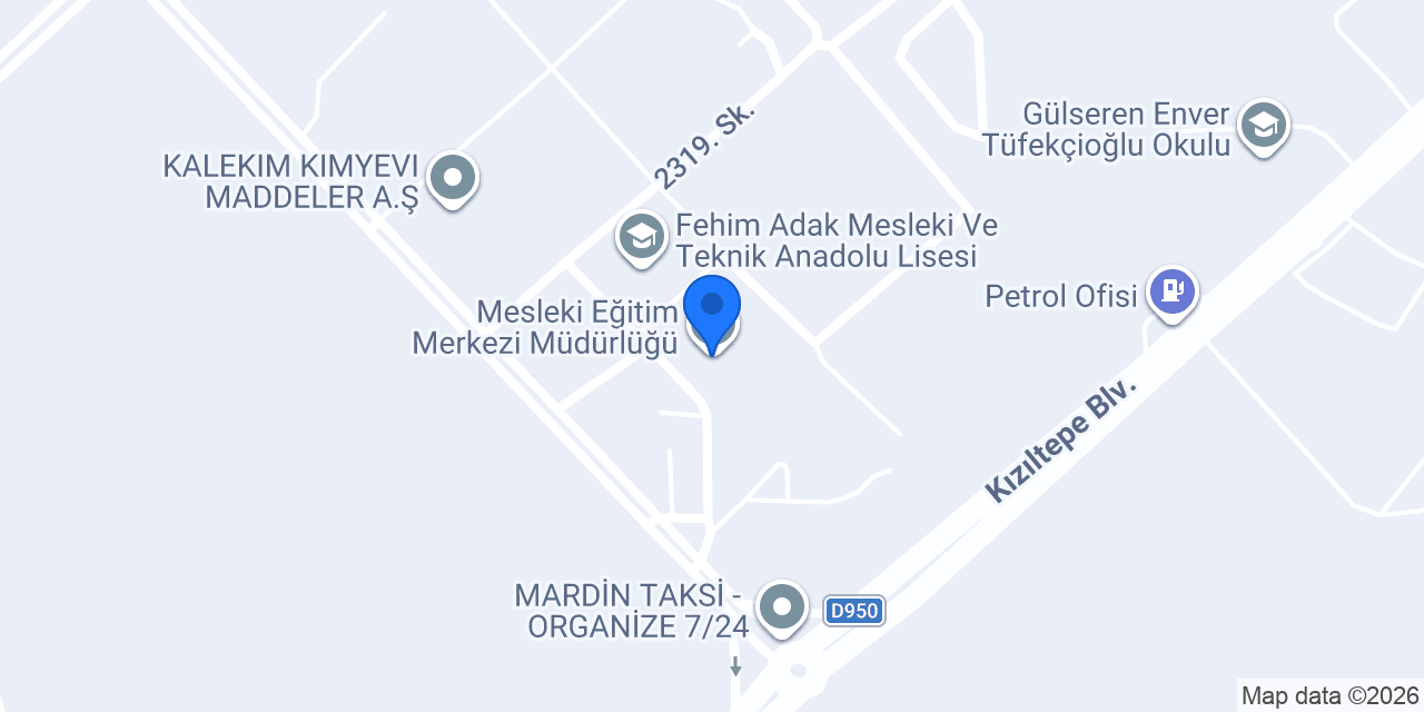 Mesleki Eğitim Merkezi Müdürlüğü konumu