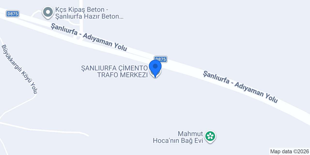 ŞANLIURFA ÇİMENTO TRAFO MERKEZI konumu