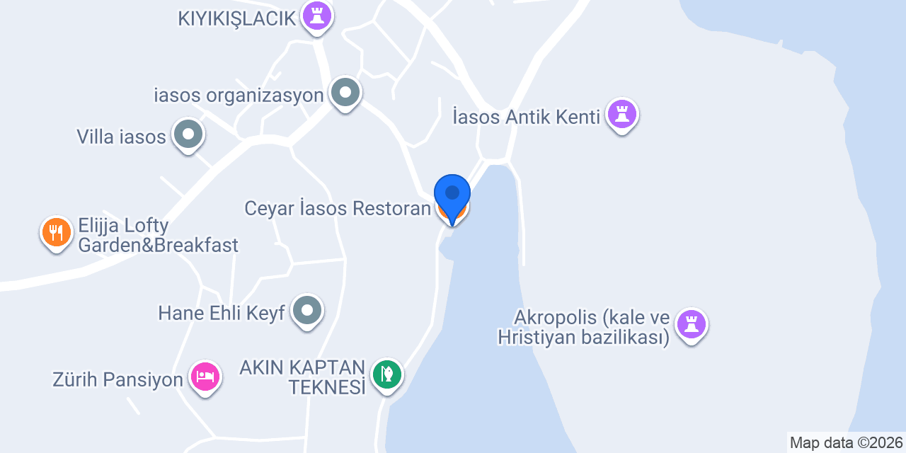 Ceyar İasos Restoran konumu