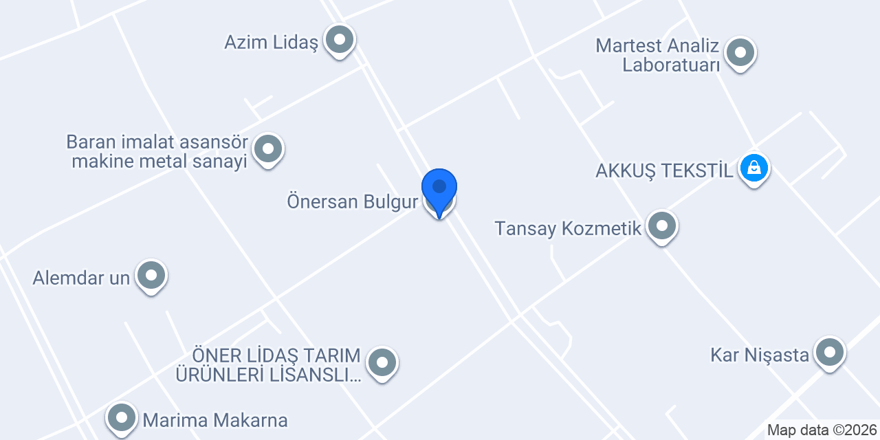 Önersan Bulgur konumu