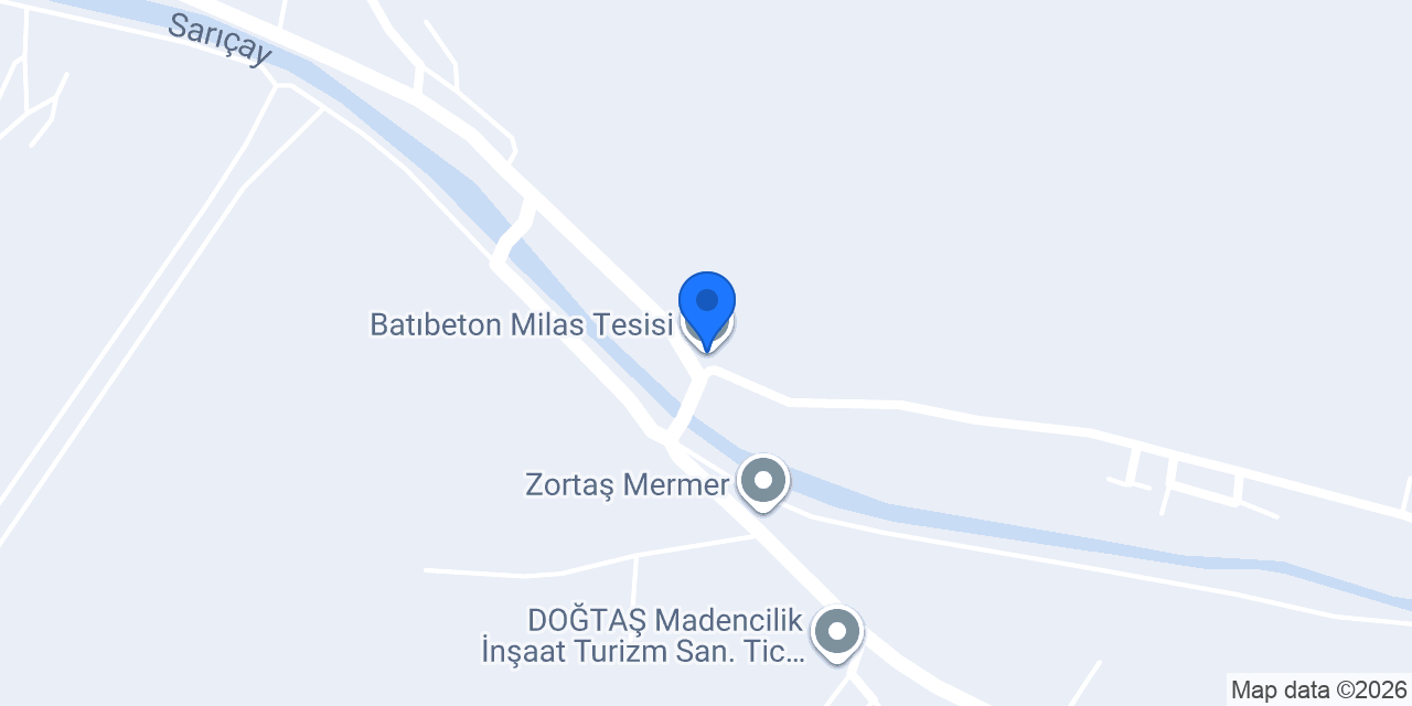 Batıbeton Milas Tesisi konumu