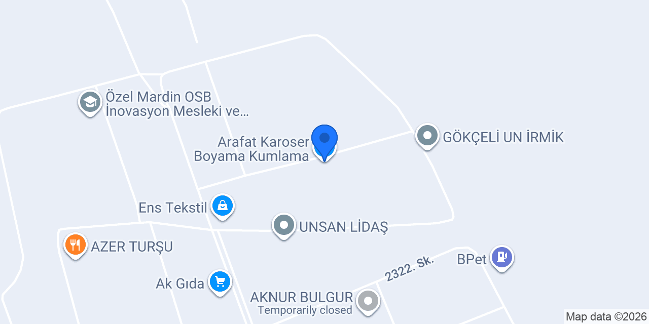 Arafat Karoser Boyama Kumlama konumu