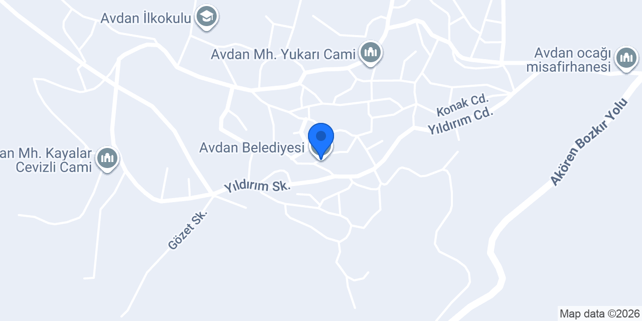 Avdan Belediyesi konumu