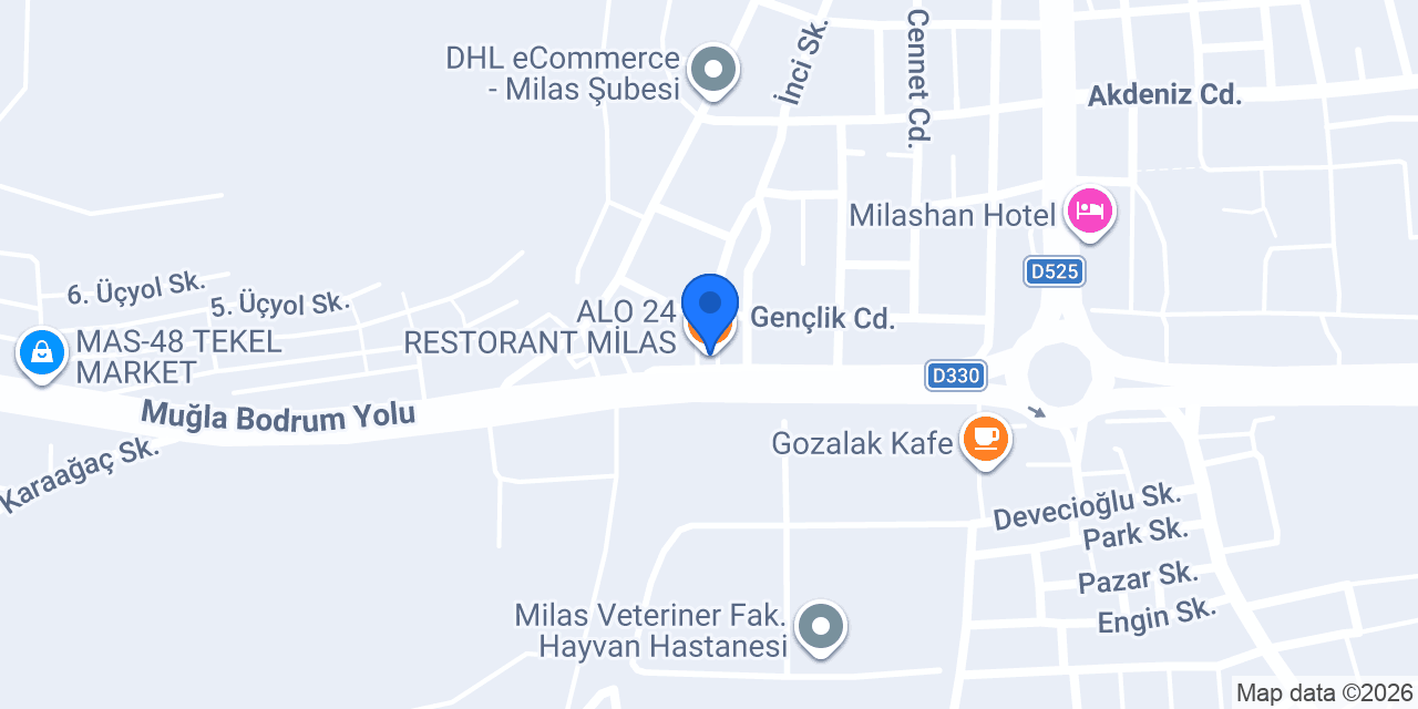 ALO 24 RESTORANT MİLAS konumu