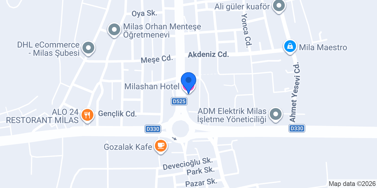 Milashan Hotel konumu