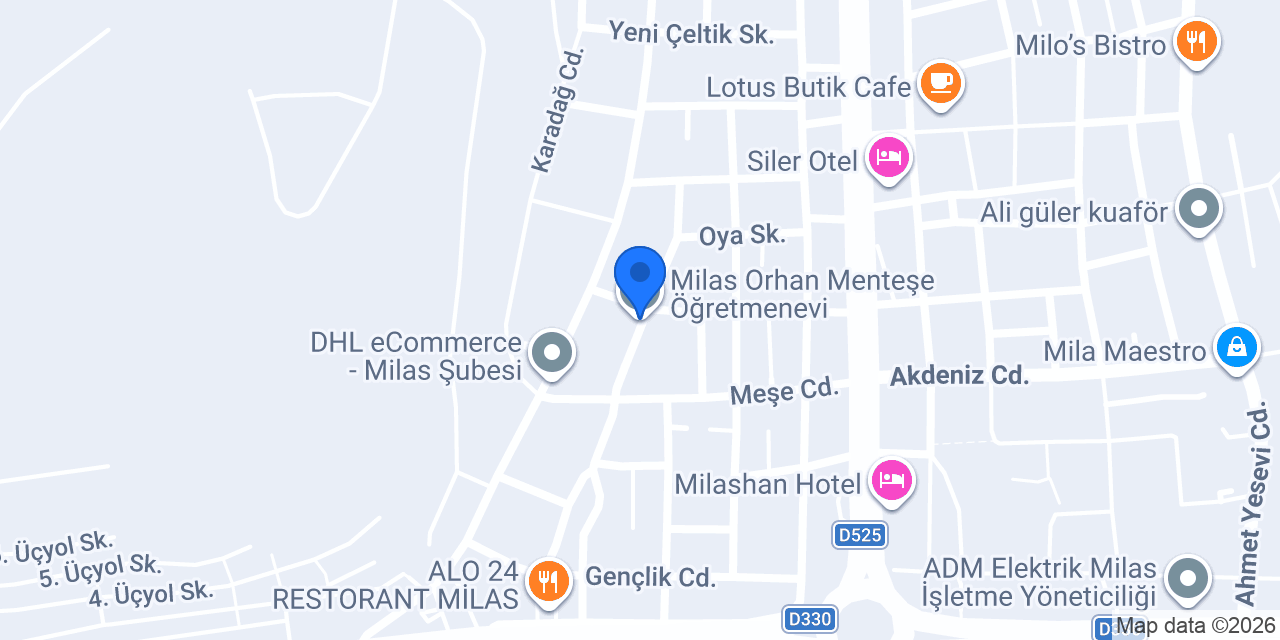 Milas Orhan Menteşe Öğretmenevi konumu