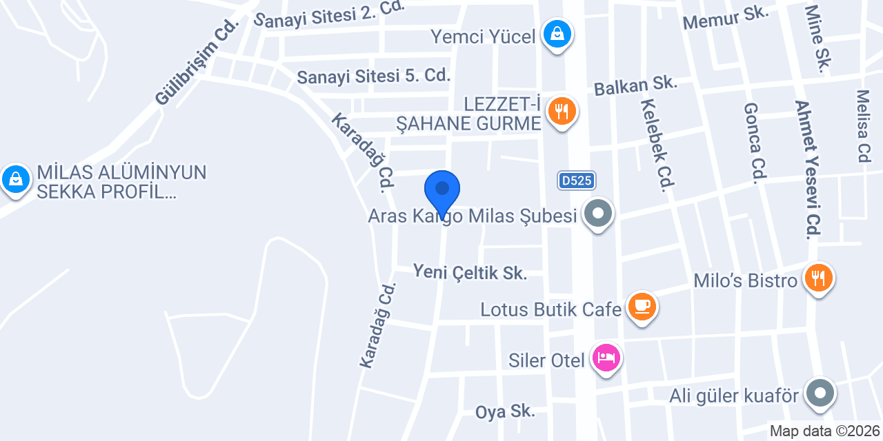 Çetin Motor Milass 48 konumu