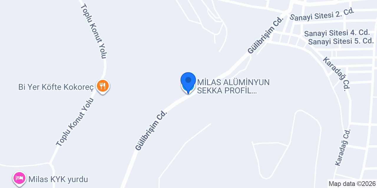 MİLAS ALÜMİNYUN SEKKA PROFİL AKSESUAR konumu