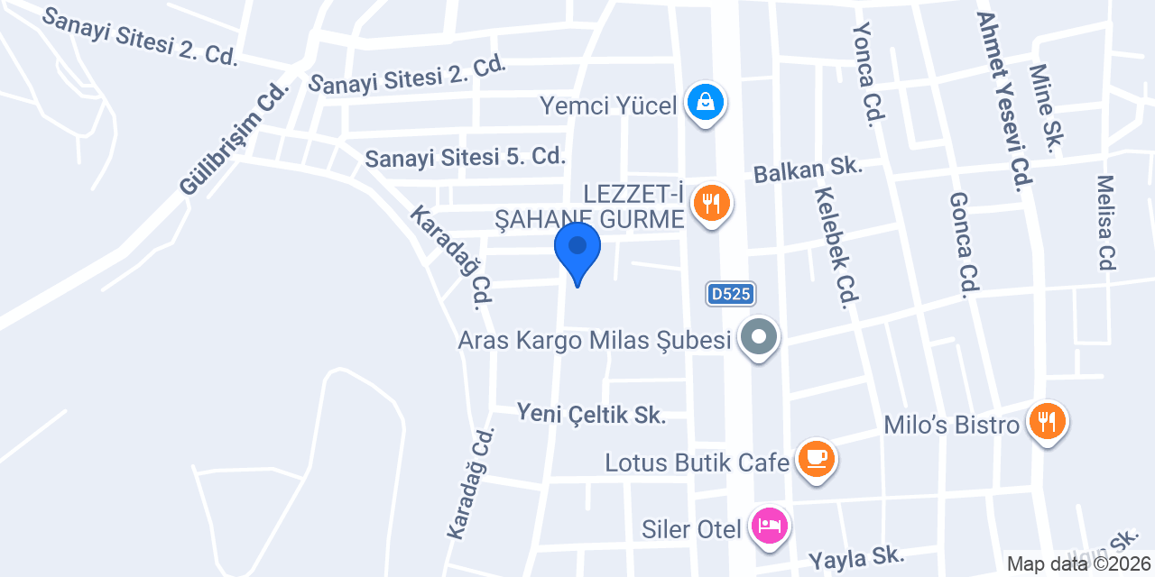 Akçalar Oto Lastik konumu