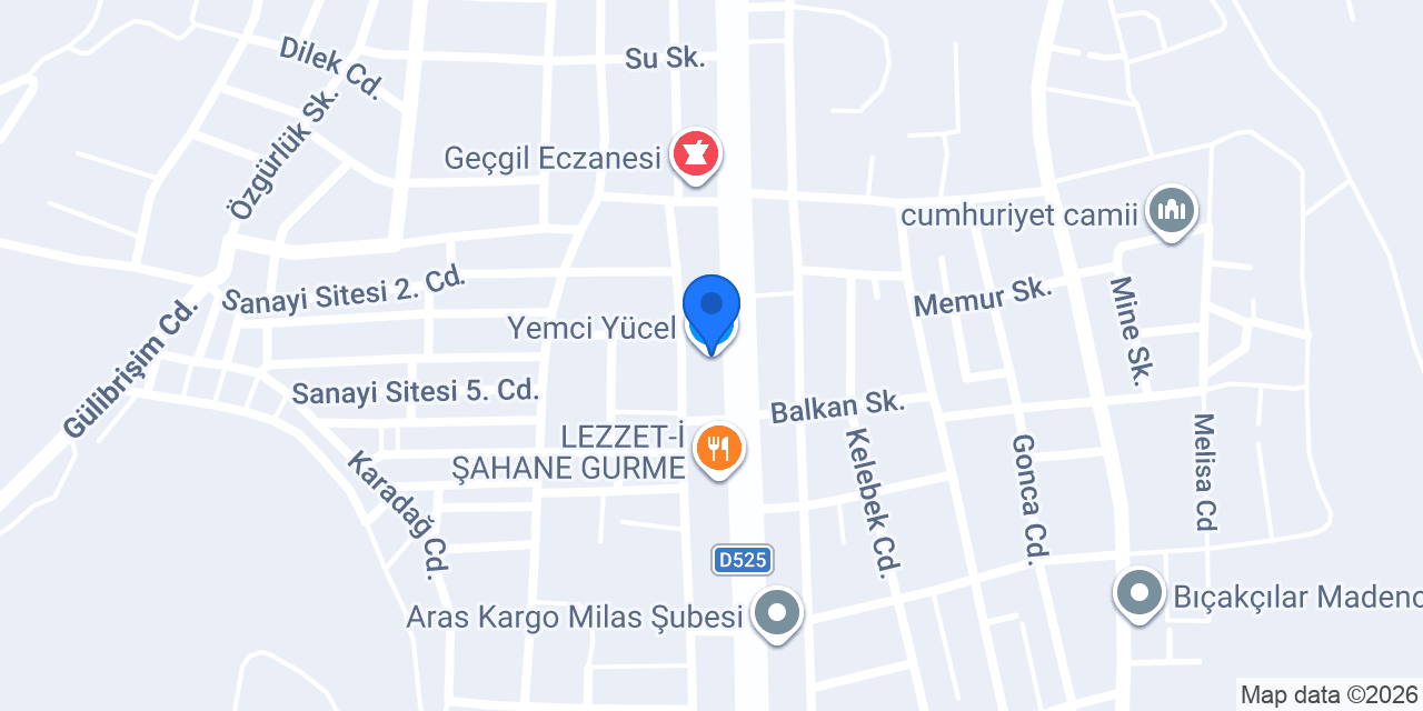 Yemci Yücel konumu