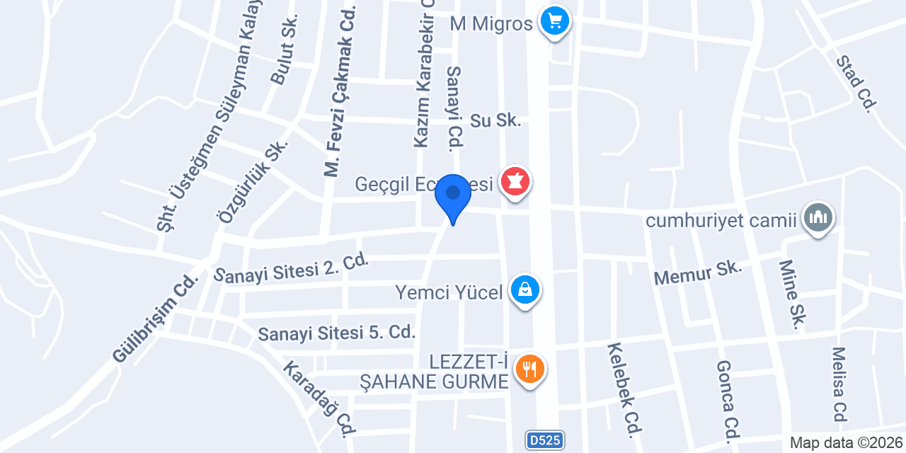 Şahin Oto Cam konumu
