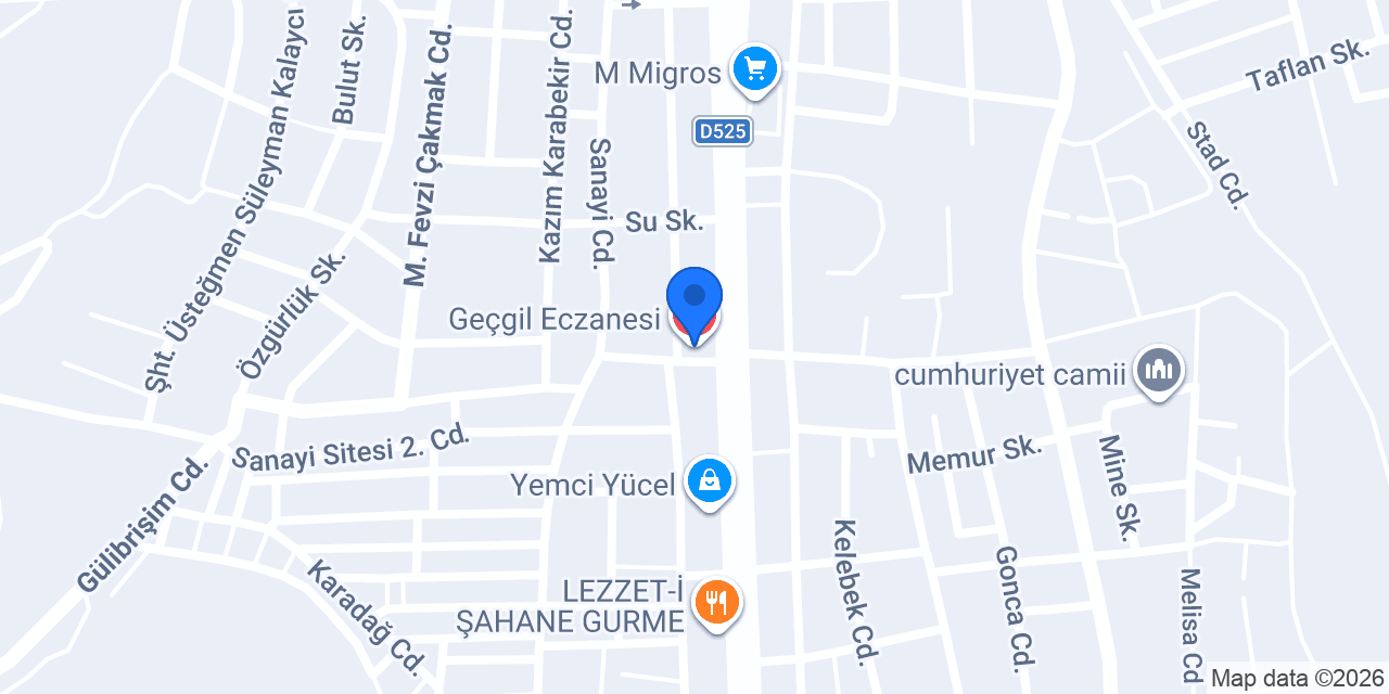Geçgil Eczanesi konumu