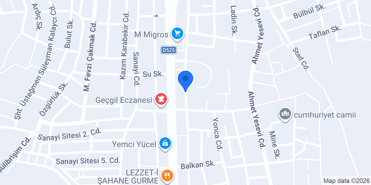 Şahinler Otomotiv konumu
