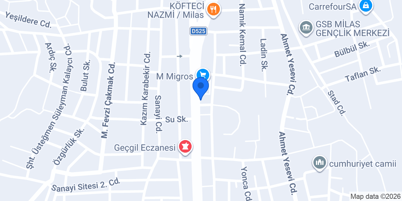Milas Araç Kiralama konumu