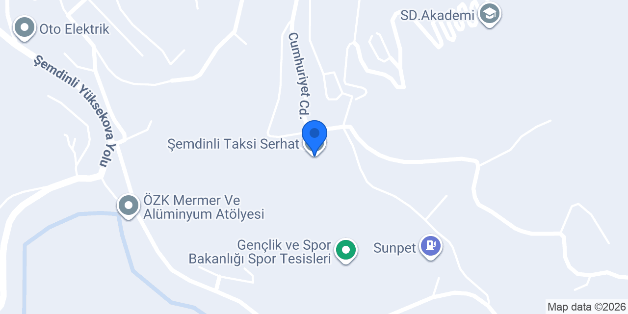 Şemdinli Taksi Serhat konumu