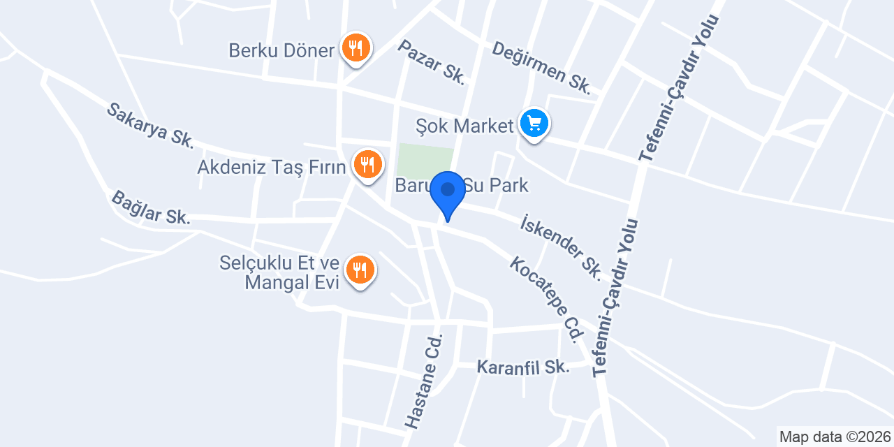 Tefenni Belediyesi konumu