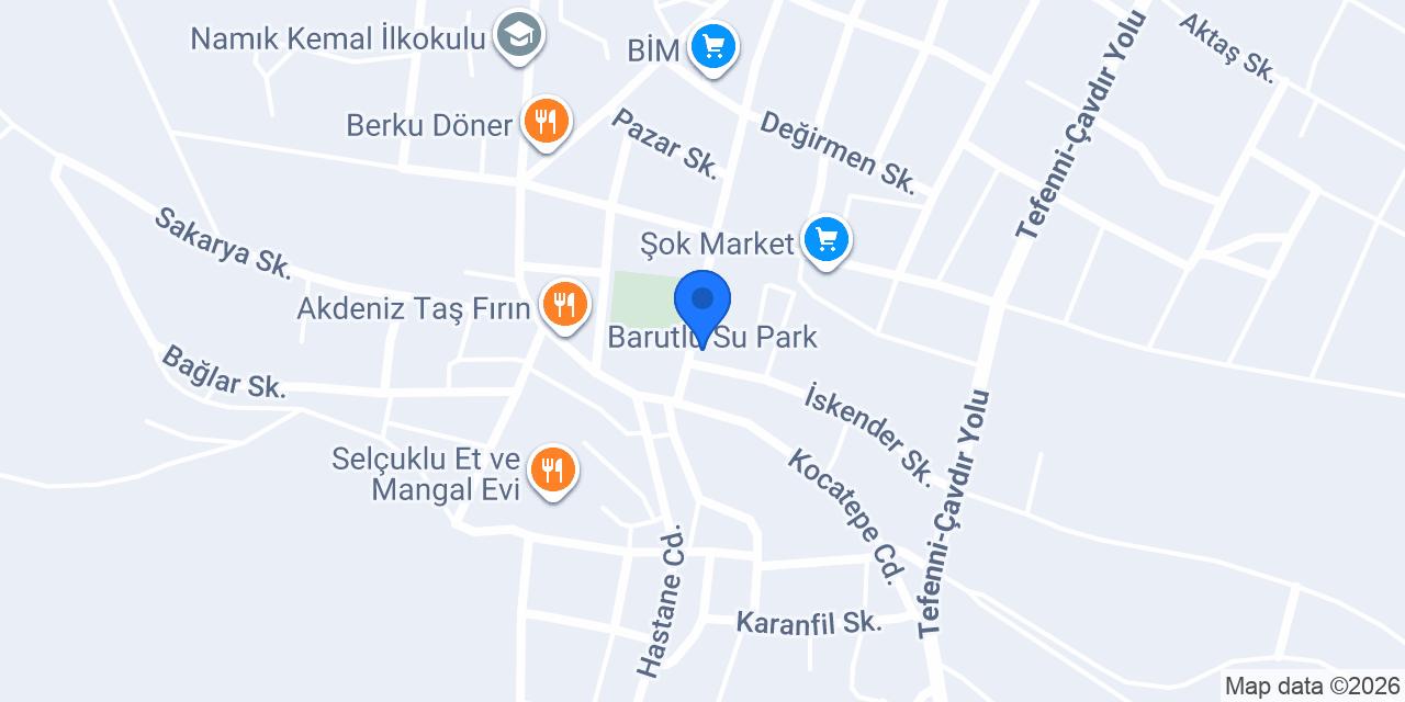Tefenni Eczanesi konumu