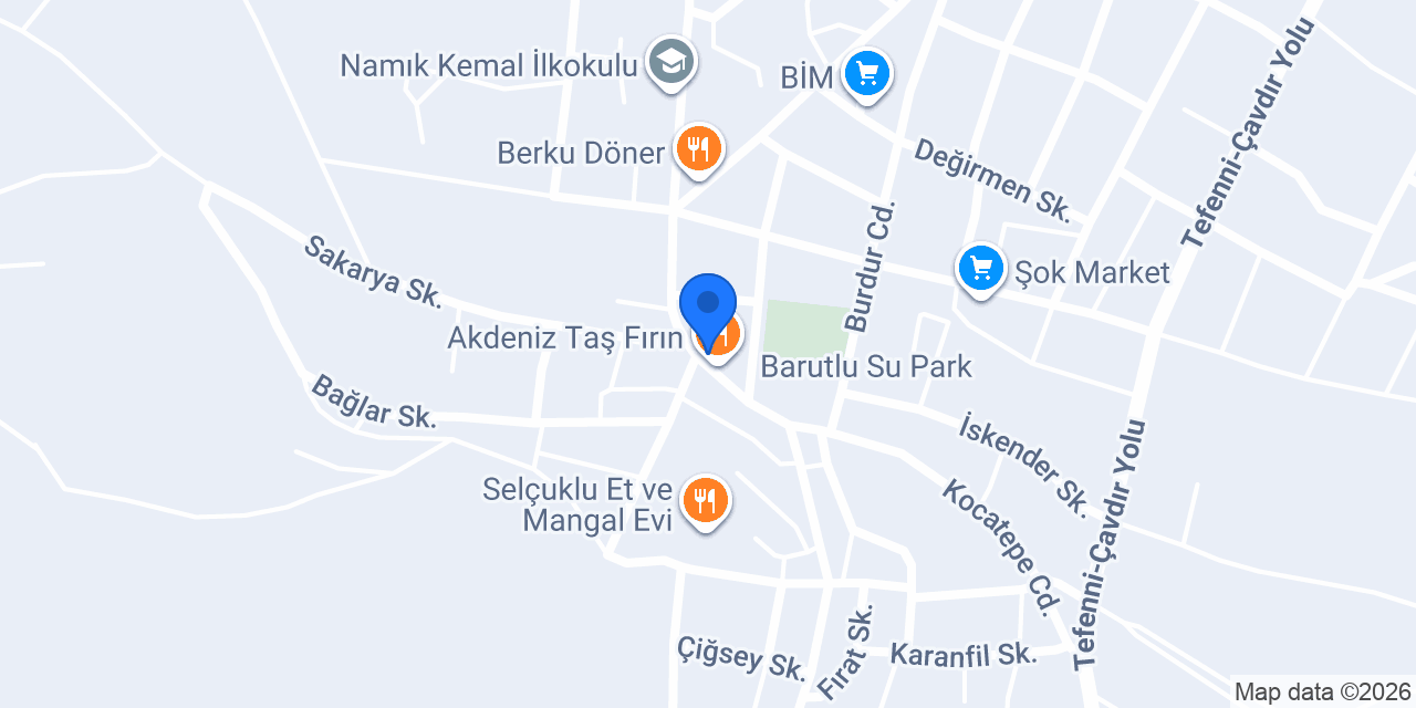 Milangaz-Tefenni konumu