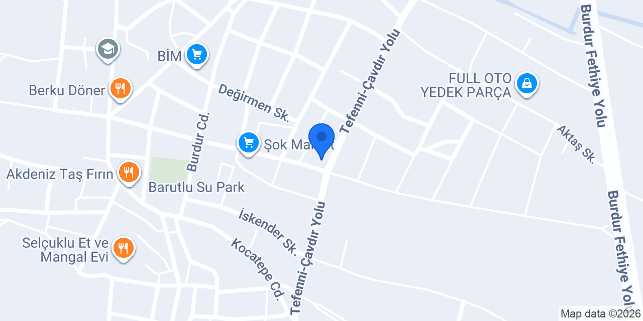 Tefenni Aile Sağlık Merkezi konumu