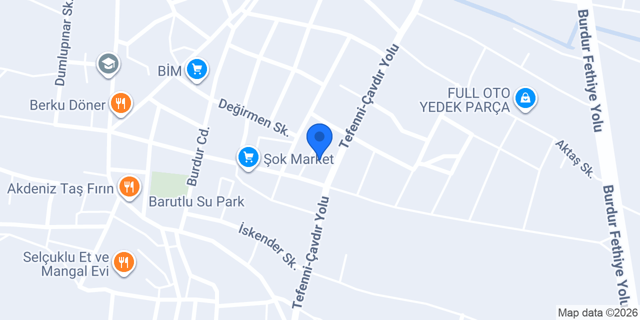 Tefenni Otogarı konumu