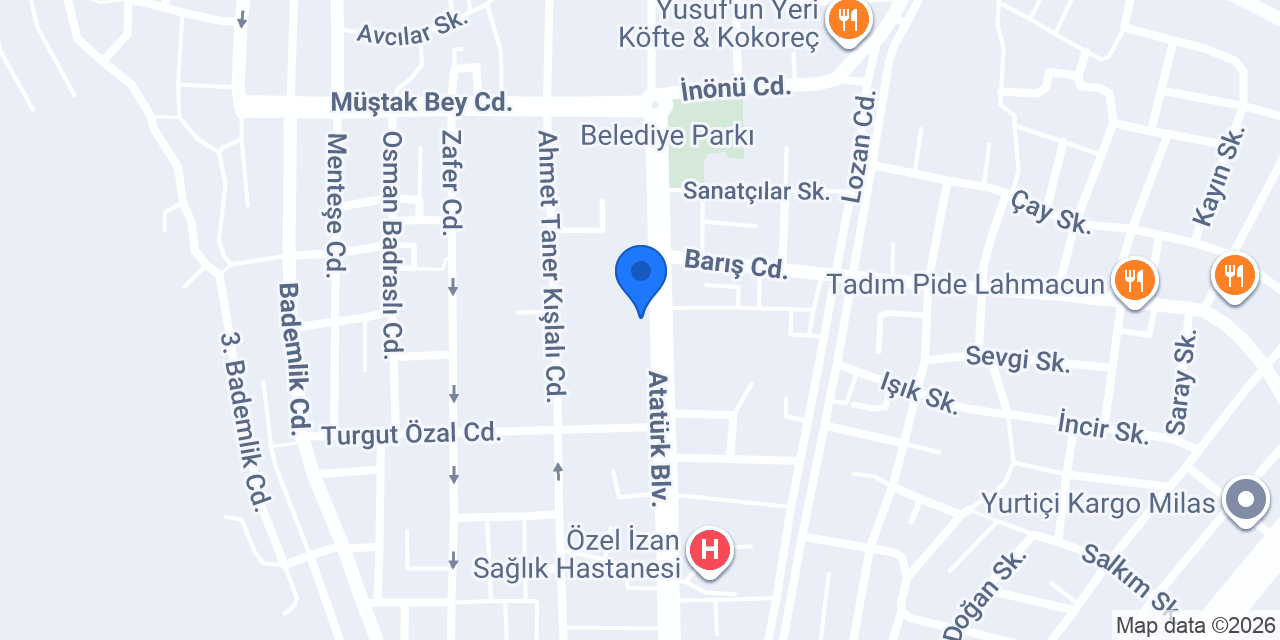 Milas Pastanesi konumu