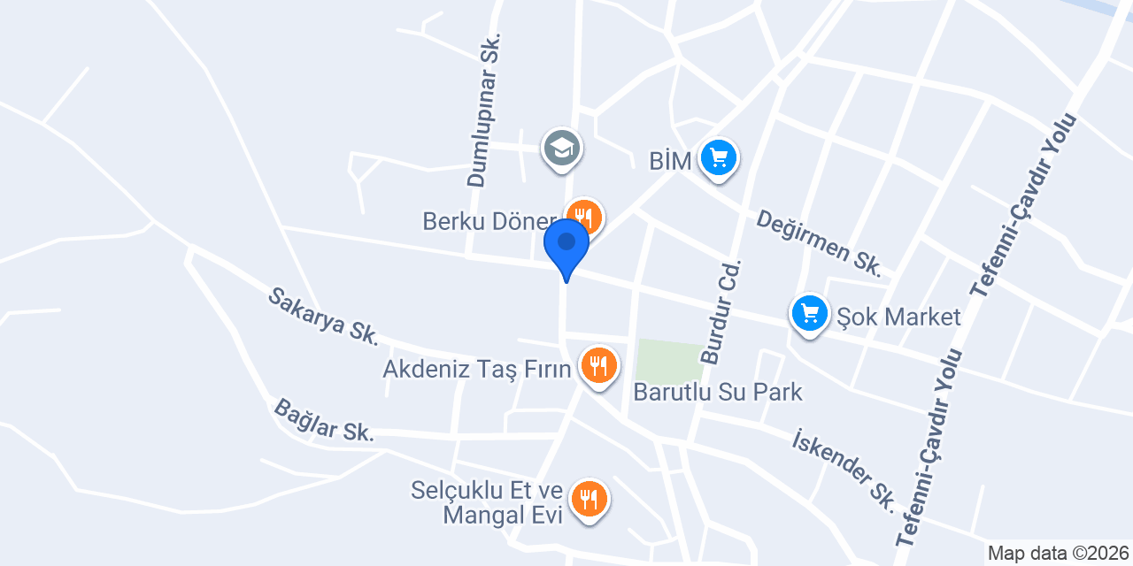 Ziraat Bankası Tefenni/Burdur Şubesi konumu
