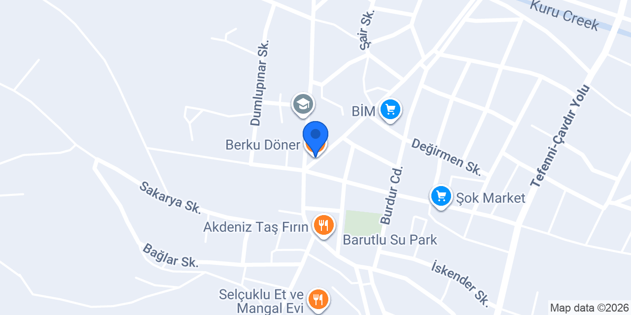 Berku Döner konumu