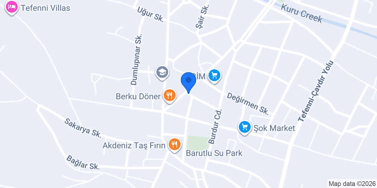 Tefenni Taraftar Büfesi fast food konumu