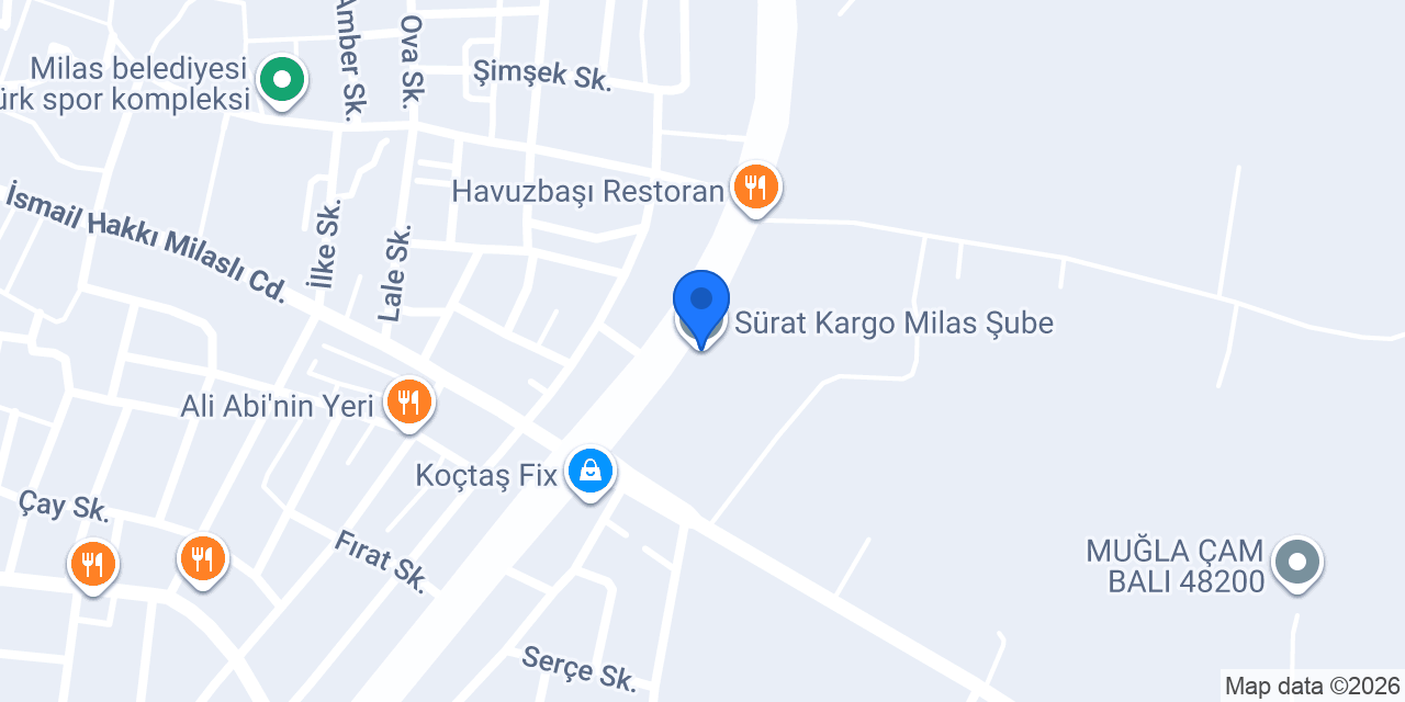 Sürat Kargo Milas Şube konumu