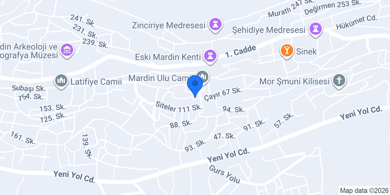 Vezir Konağı Mardin konumu