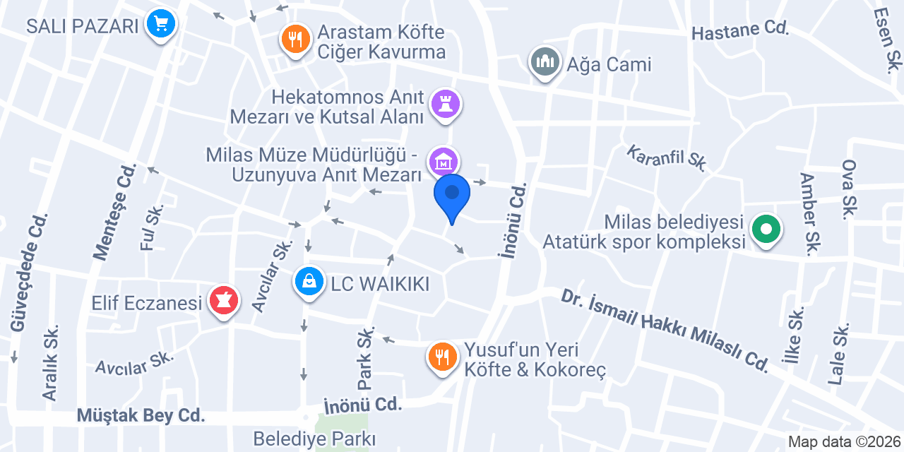 Tarihi Şehir Hamamı konumu