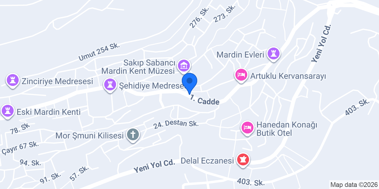 Mardin A Otel konumu