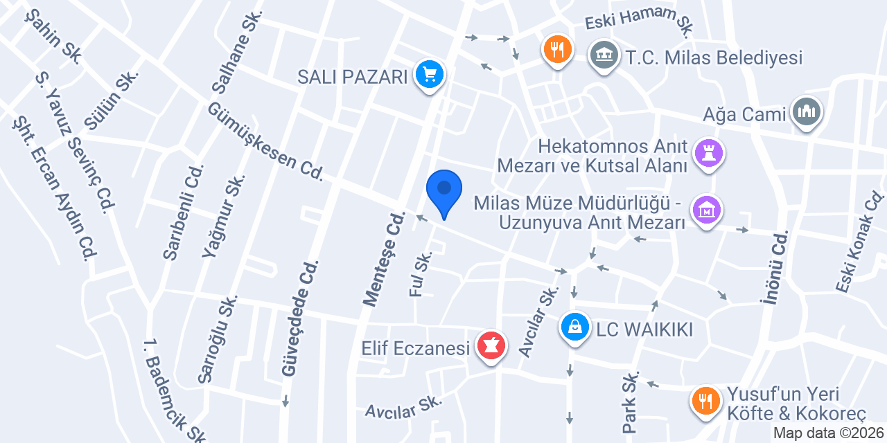 Çınar Otel konumu