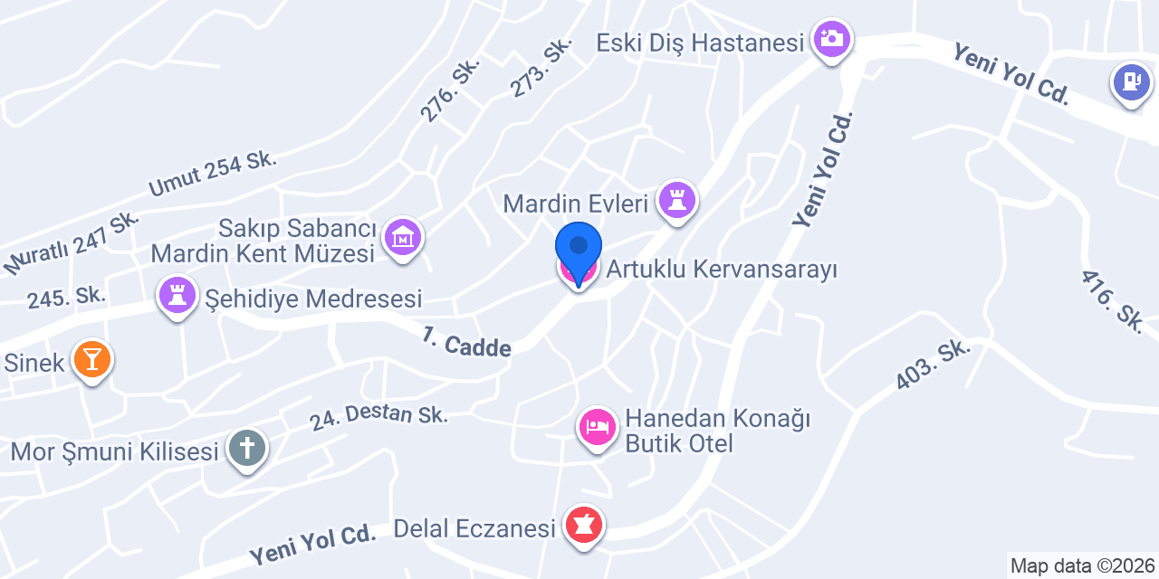 Artuklu Kervansarayı konumu