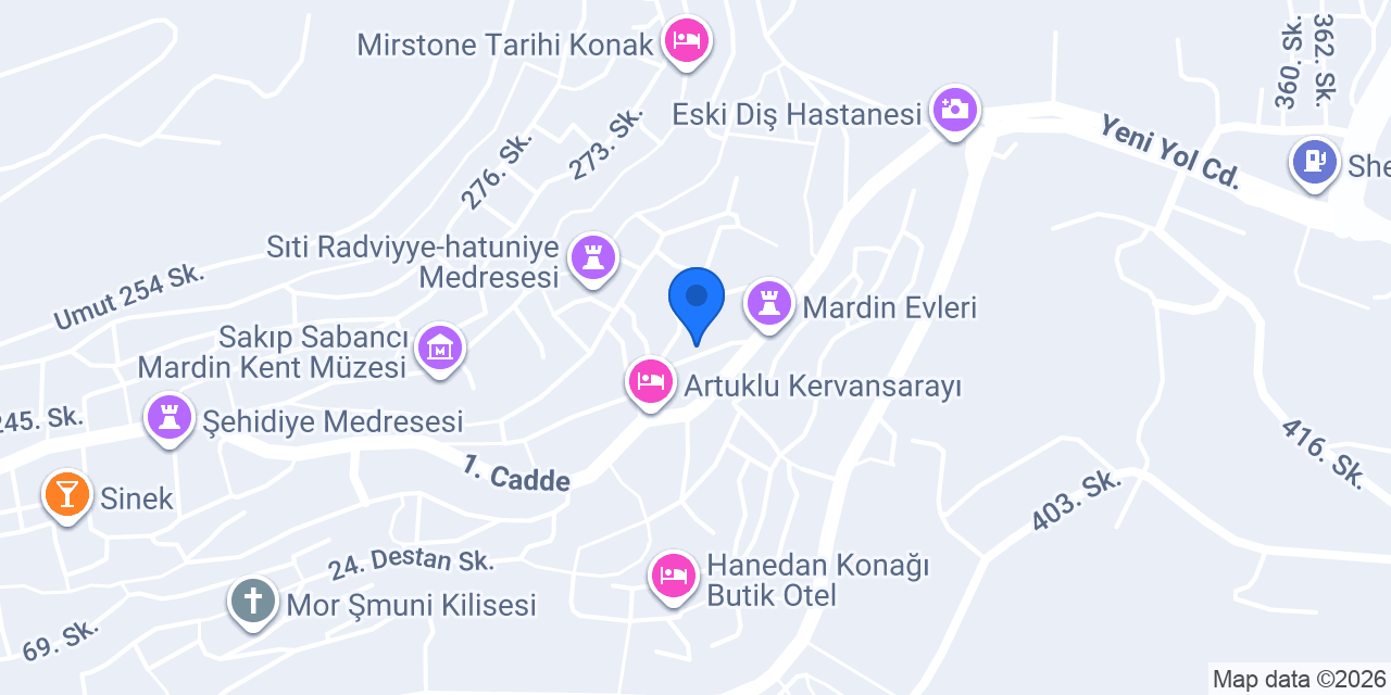 Mardin Payitaht Taş Otel konumu
