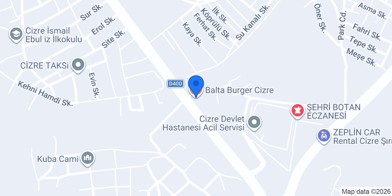 Balta Burger Cizre konumu