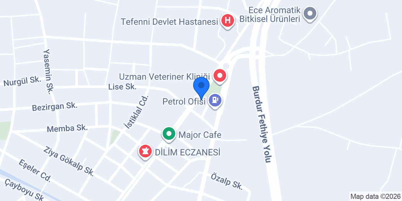Tefenni Emniyet Pansiyon konumu