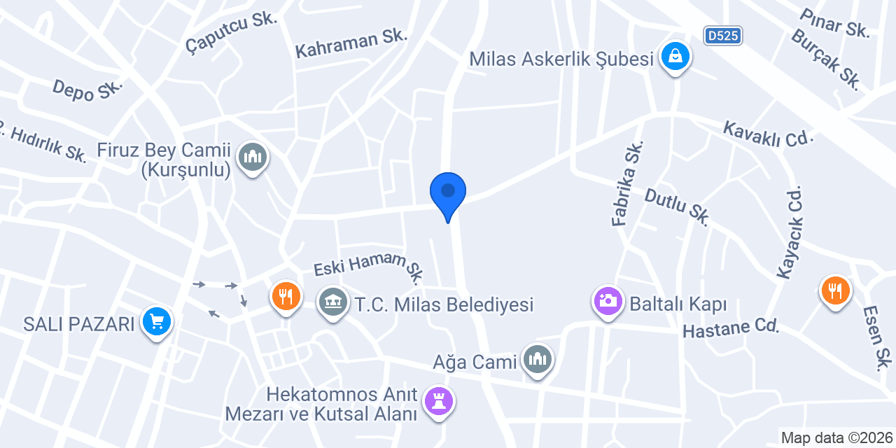 Milas Meloş Çiçekçilik konumu