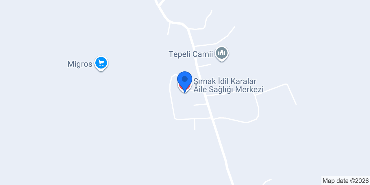 Şırnak İdil Karalar Aile Sağlığı Merkezi konumu